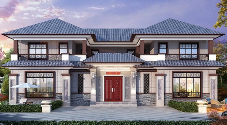 农村自建双拼别墅平面图及效果图大全,兄弟合住就这样建 - 雅酷盖房网